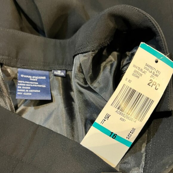 Evan Picone NWT Black Fully Lined Dress Pants Size 16 - Picture 8 of 8